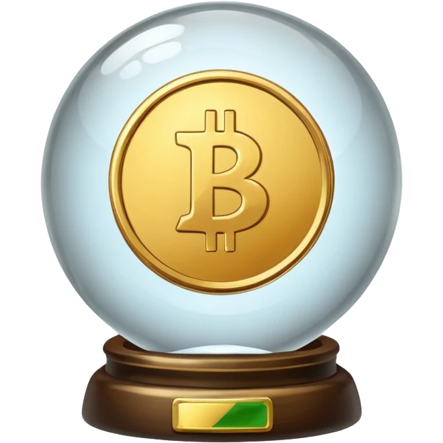 crystal ball with a coin next to it emoji