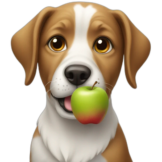 Dog with apple  emoji
