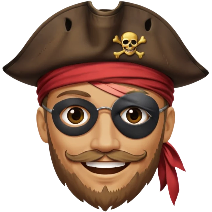 pirate with eyepatch and not showing eyes emoji