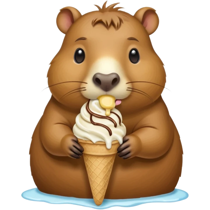 Capybara eating ice cream emoji