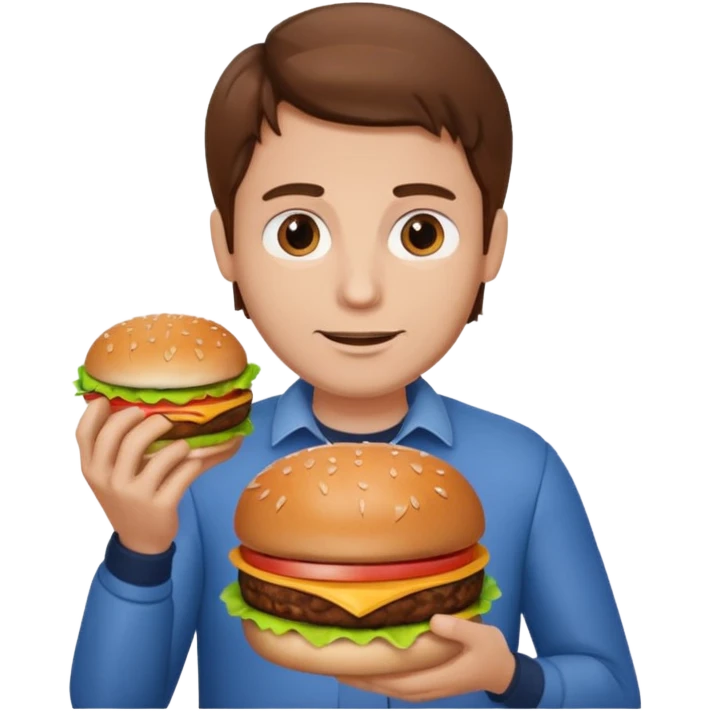 Gros avec un hamburger emoji