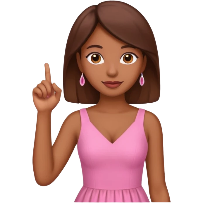 Brown Skin woman in pink and green holding pinky finger up  emoji