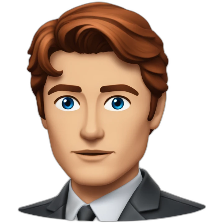 Alain delon young blue eyes noir neat gelled flat red hair software engineer emoji