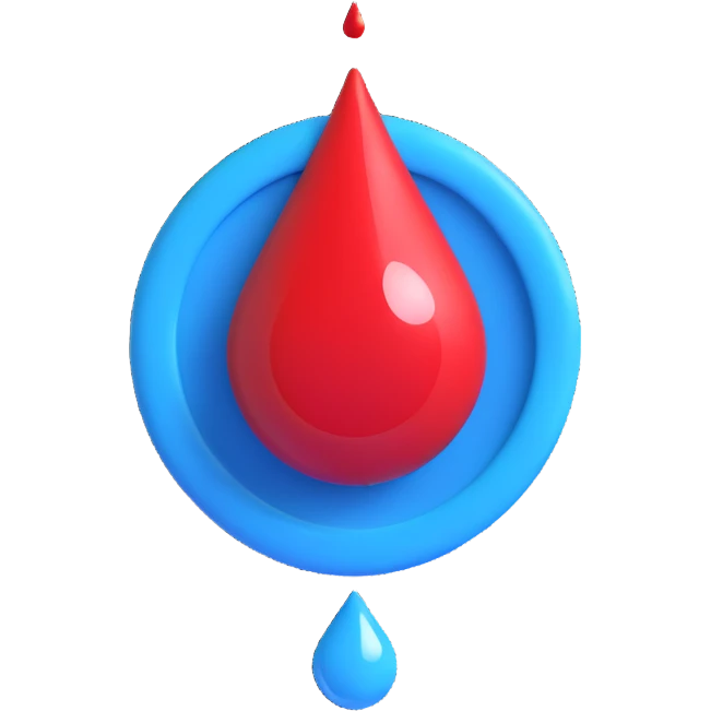 ‘Modern and clean diabetes awareness symbol with blue circle and blood drop in the middle. emoji