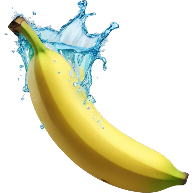 Banana bursting water emoji
