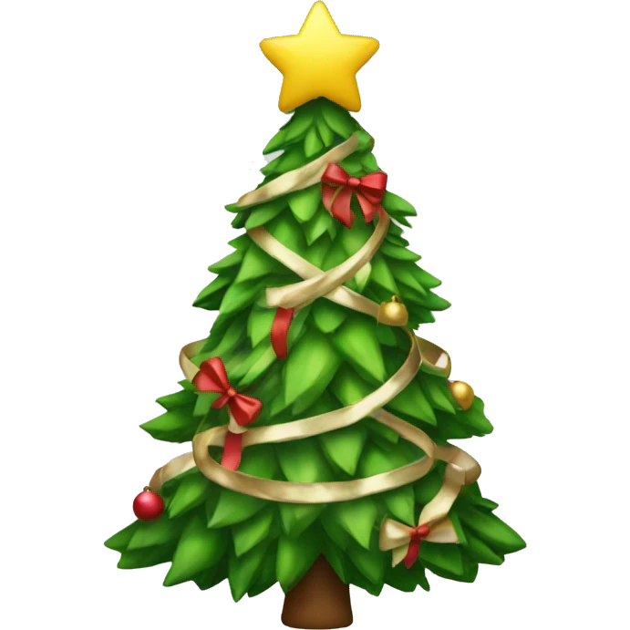 Christmas tree with a bow emoji