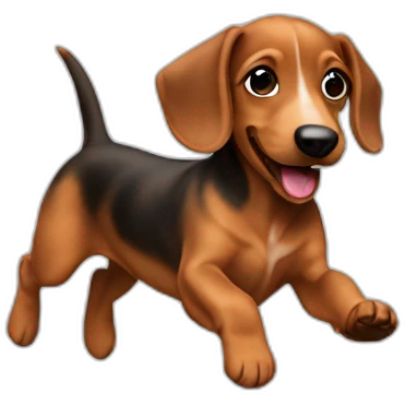 Teckel puppy jumping emoji