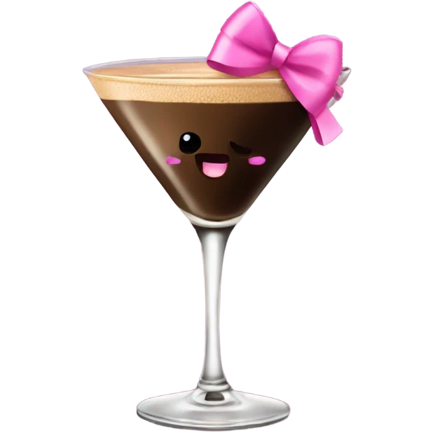 expresso martini with a pink bow emoji