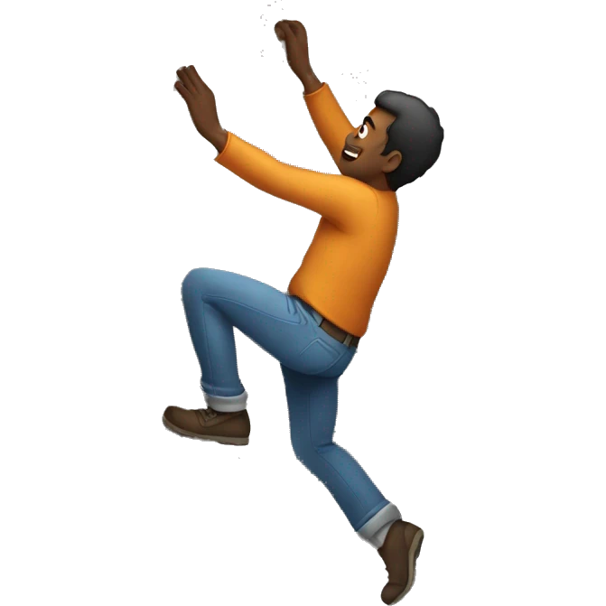 man climbing over wall emoji