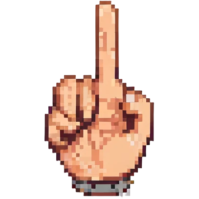pointing hand, pixel art style, no text emoji