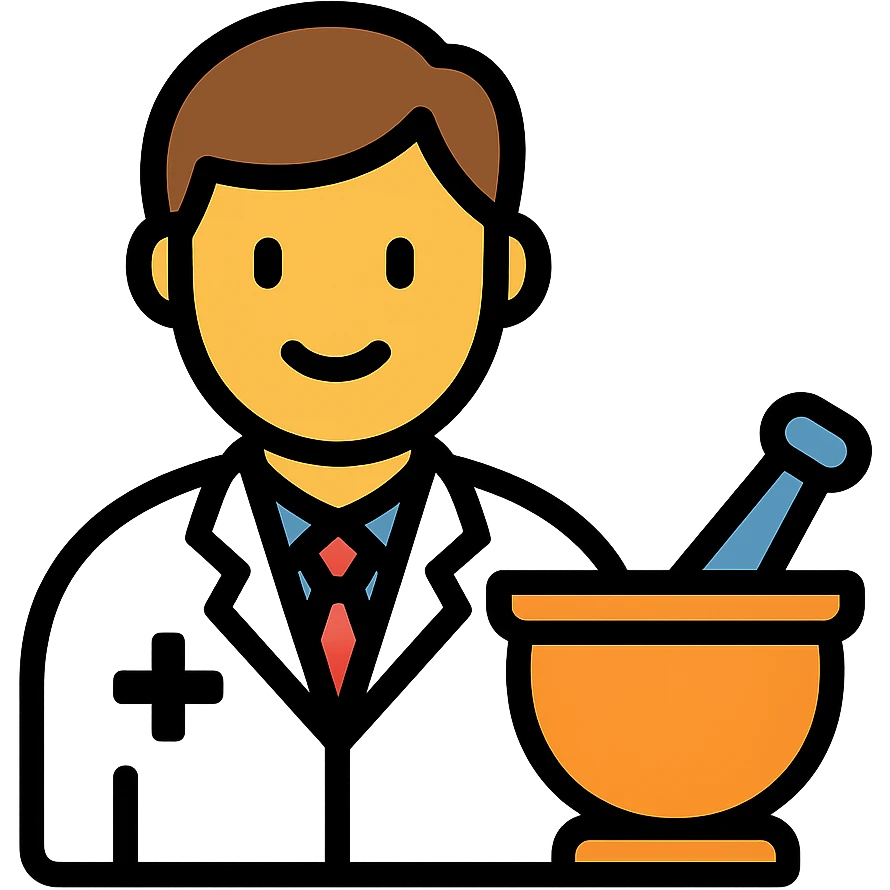 simple pharmacist with mortar and pestle emoji