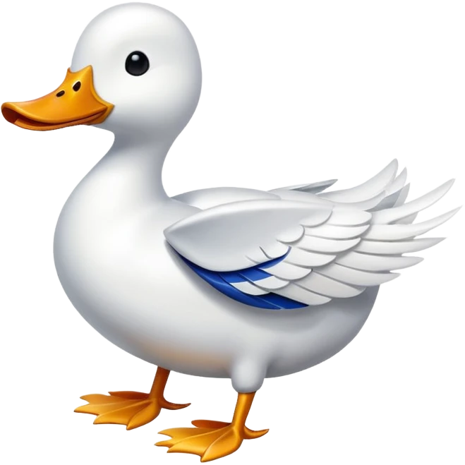 A white duck fused with an airplane  emoji