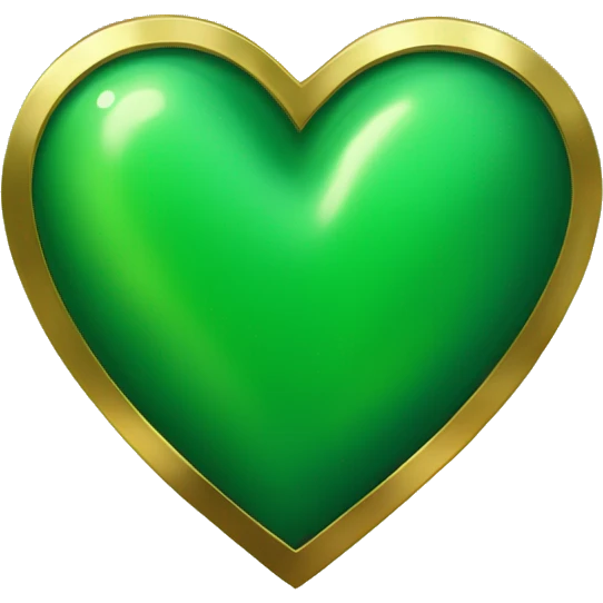Loki green heart with gold edges  emoji