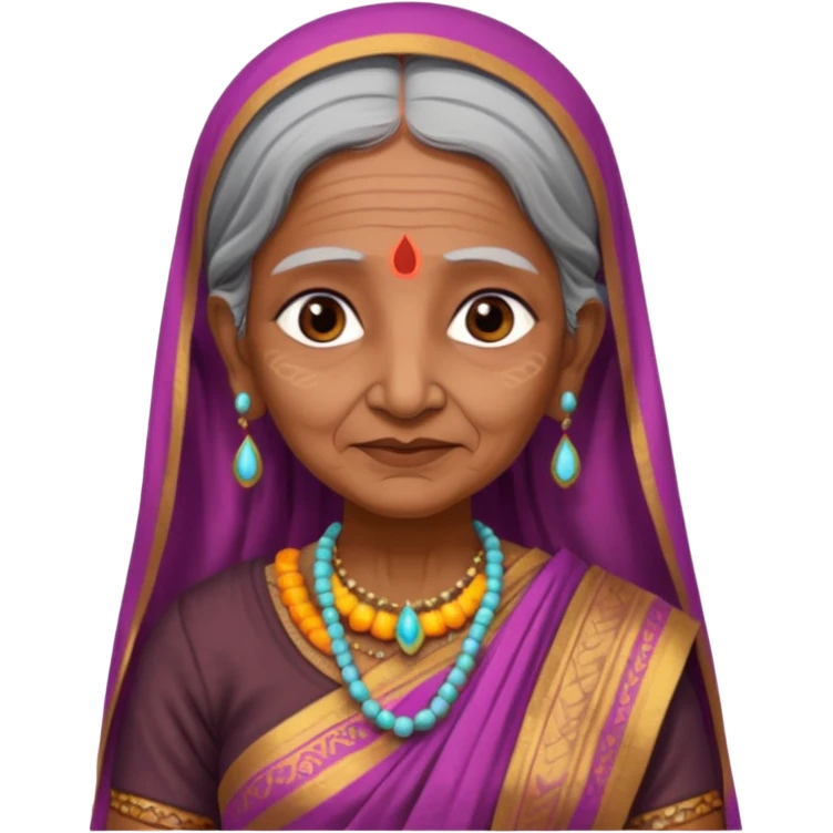 indian sari ancient old woman emoji