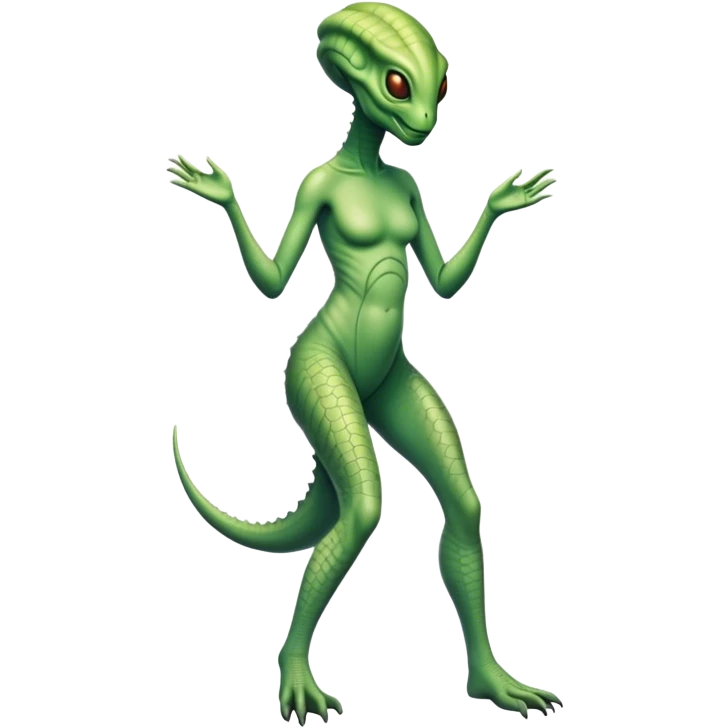 a Reptilian alien white woman, full body emoji