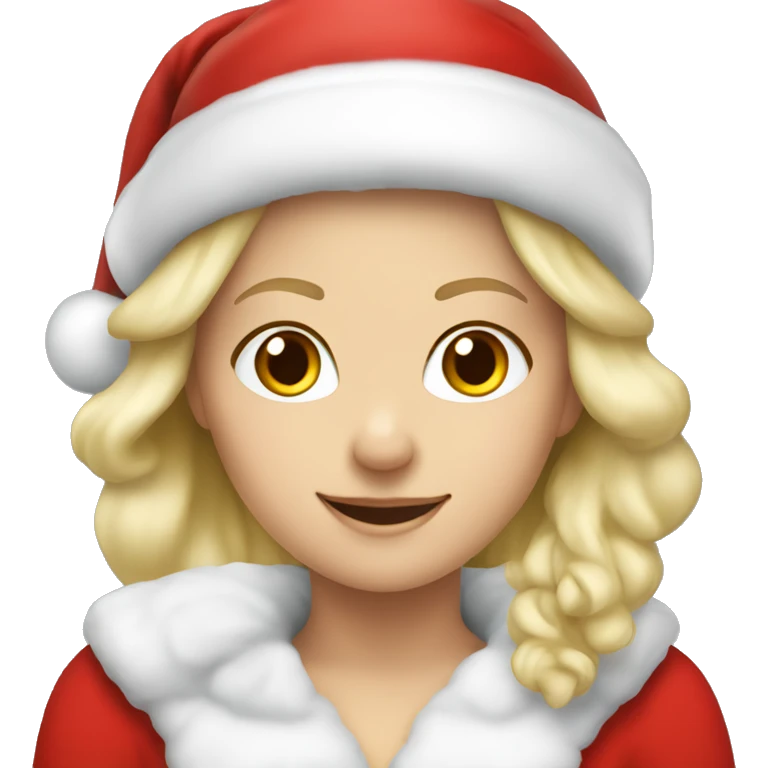 White blond girl as santa claus With hat  emoji