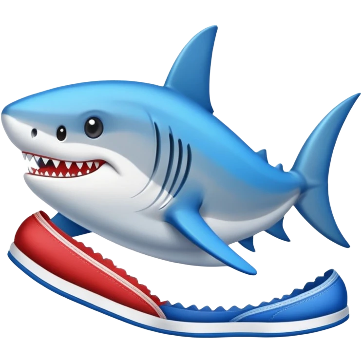 Tiburón con zapatos tenis azules  emoji