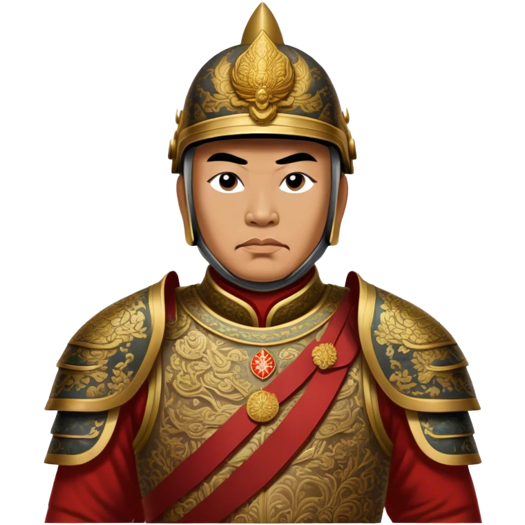 Trần Hưng Đạo – Cinematic Realistic Portrait of Trần Hưng Đạo, depicted as a revered Vietnamese general in traditional armor with a determined gaze, rendered with intricate historical textures and dynamic lighting that highlights his legendary martial spirit and leadership. emoji