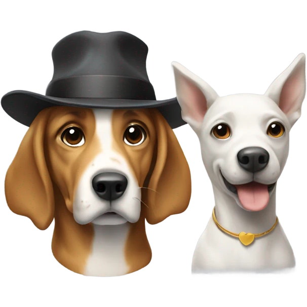 Dog with a horse wearing a hat  emoji
