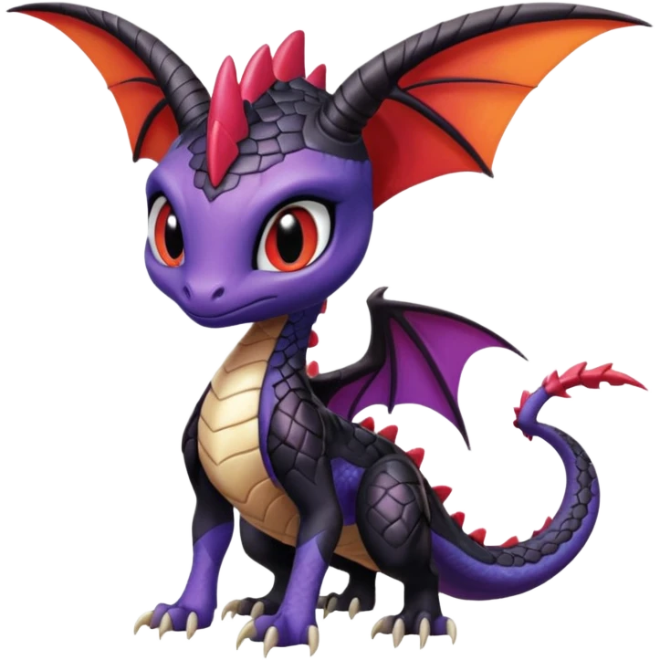 Colorful Realistic Exotic Meloetta-Cynder-Spyro-Toothless-Fakémon-creature-hybrid emoji