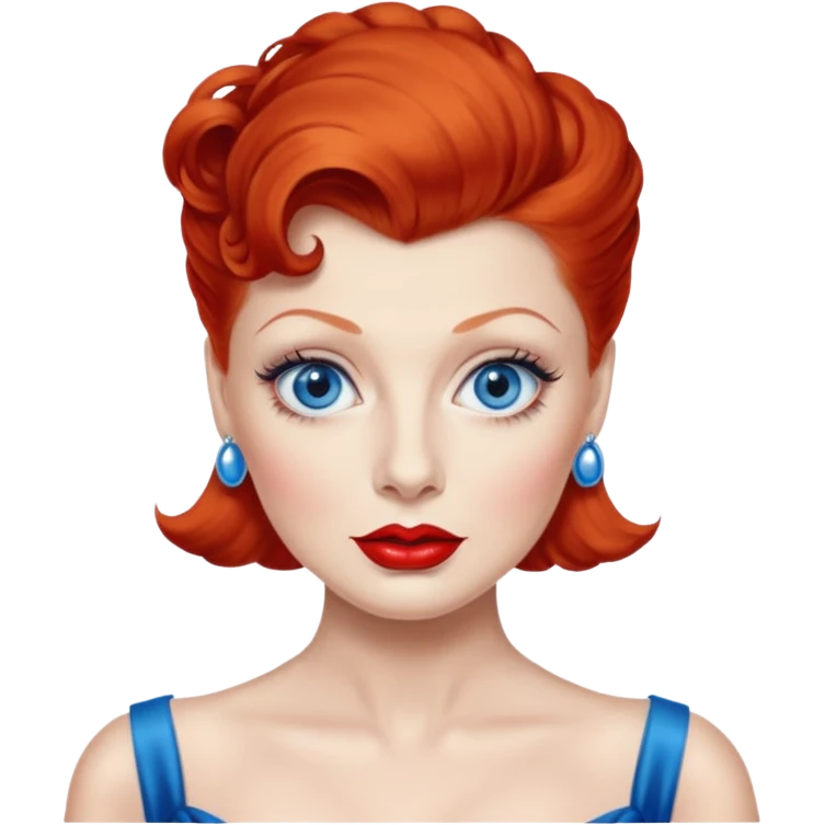 Lucille Ball with blue eyes emoji