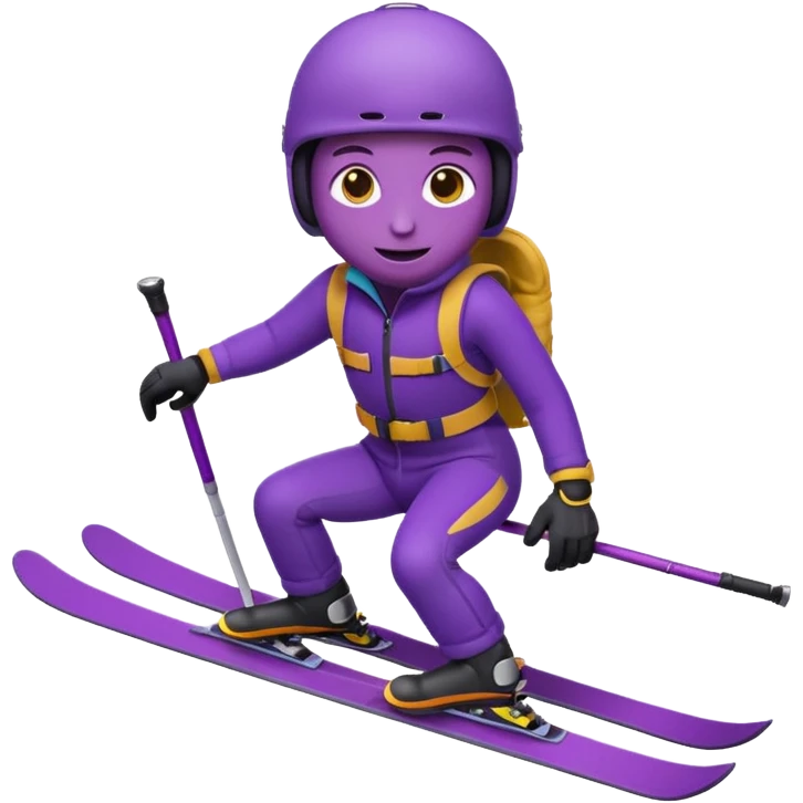 The skiing emoji with the eggplant emoji sticking out  from its crotch area emoji