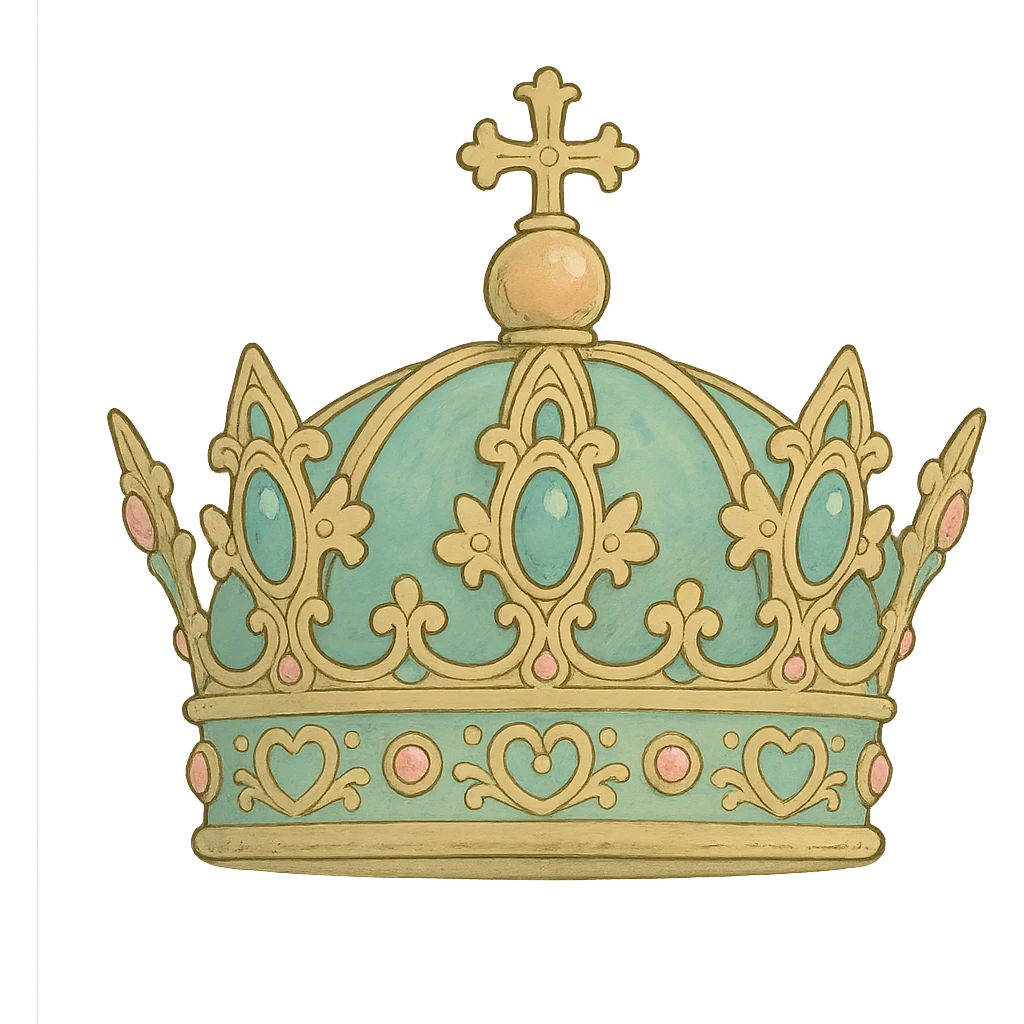 ghibli style ornate crown with soft colors emoji