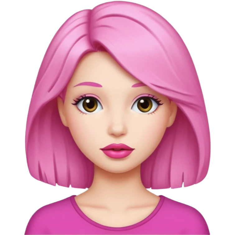 woman Pink lips, deifferent hair emoji