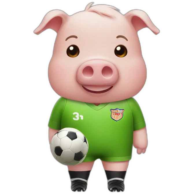 Soccer pig player emoji