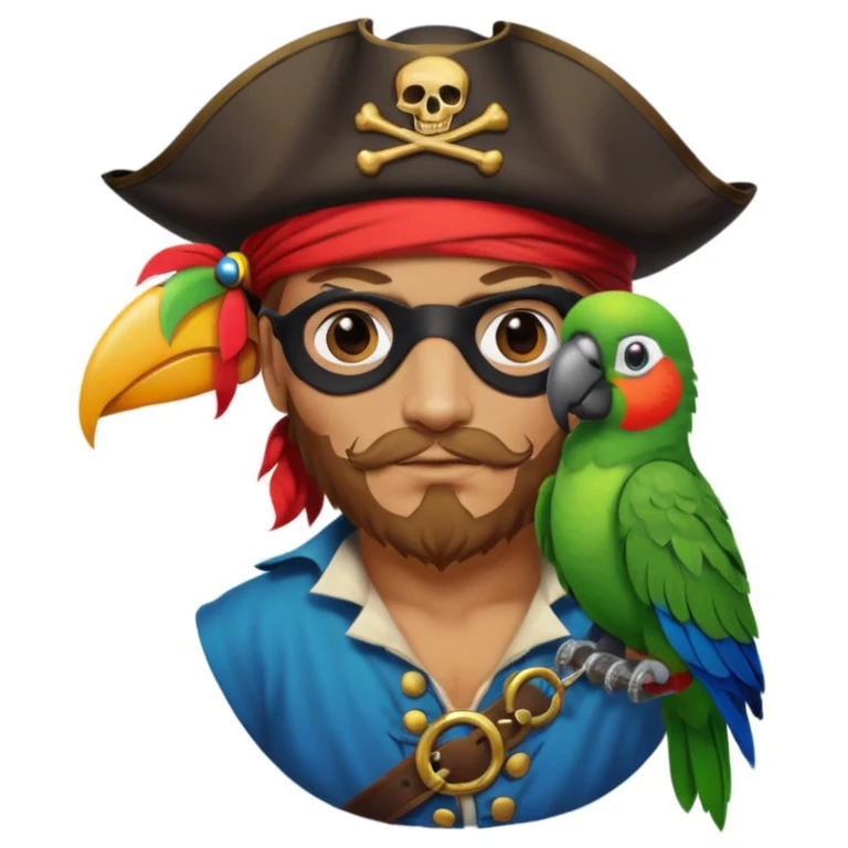 pirate and parrot emoji