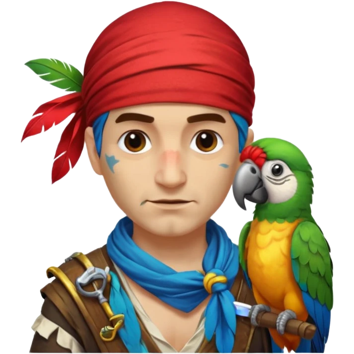 pirate and parrot emoji