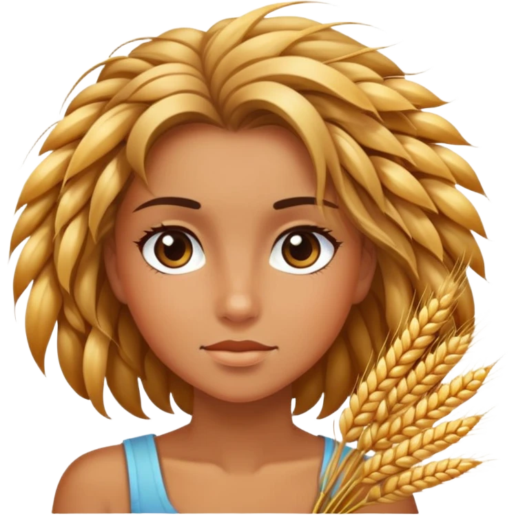 Girl with grains emoji