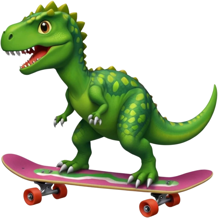 Dinosaur on a skateboard emoji