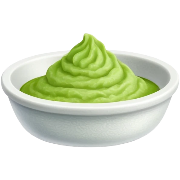 Ground wasabi paste in a small dish, green wasabi condiment emoji