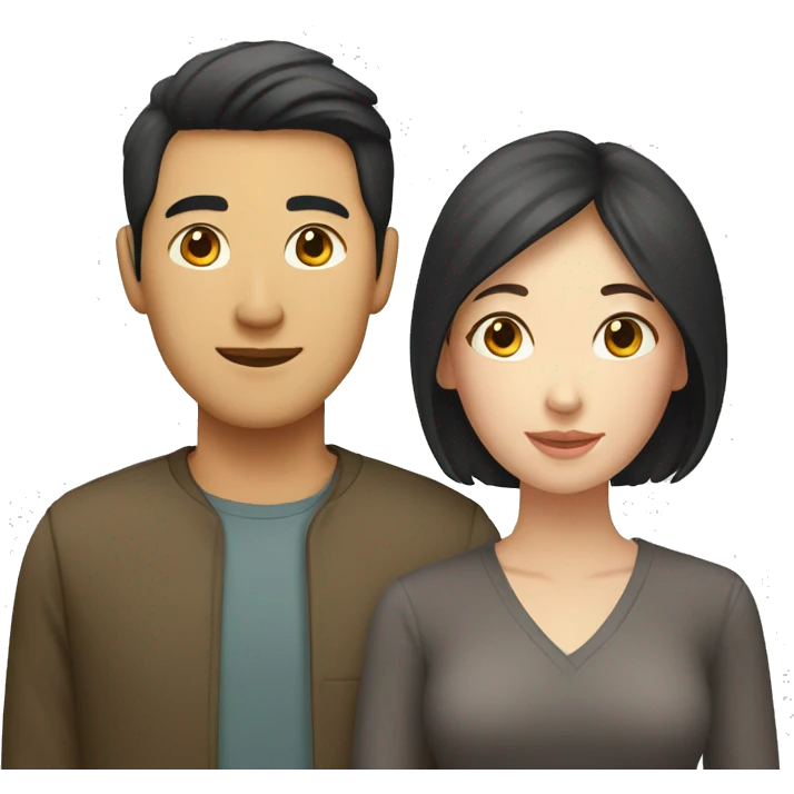 Asian man and Caucasian woman emoji