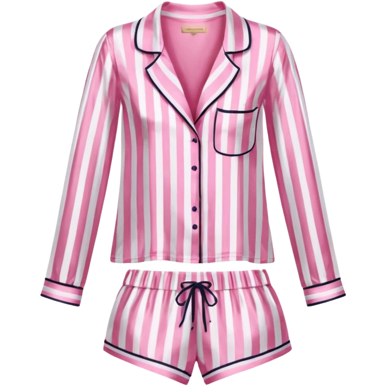 Striped pink and white silk Victoria’s Secret pajama set emoji