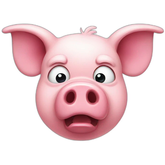Pink pig angry emoji