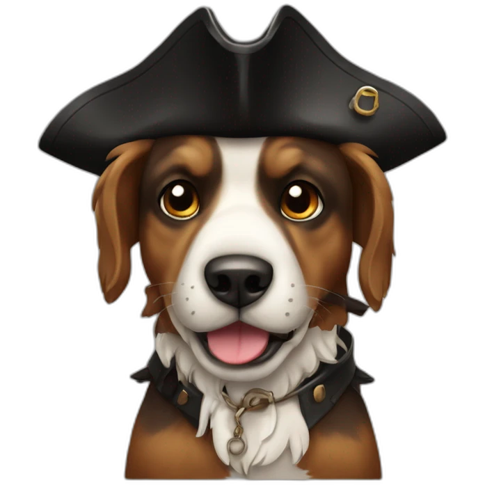 Schwarz Brauner PIRATEN-HUND emoji