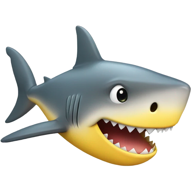Cute smiling shark in yellow color  emoji