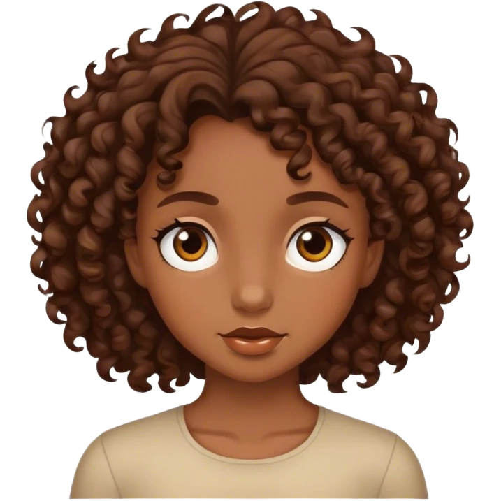 Girl with Brown curls emoji