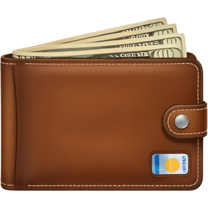portefeuille marron avec billet et carte bancaire emoji