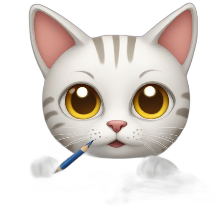Cat doing homework emoji