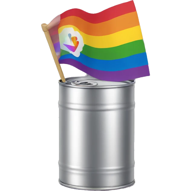 can holding pride flag emoji
