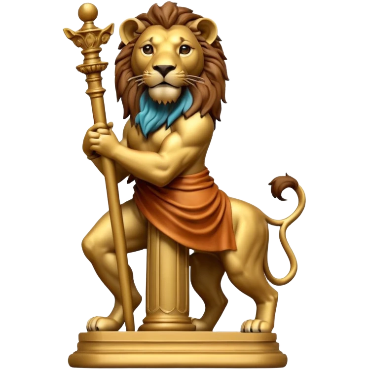leone che regge una colonna (scultura) emoji