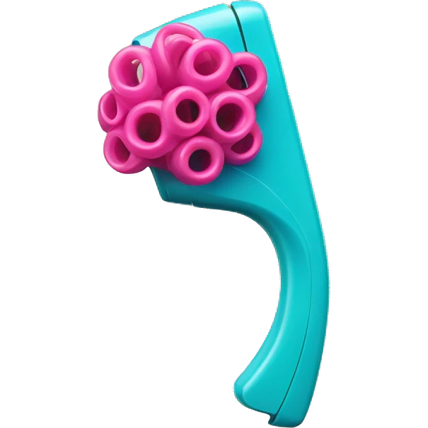 a  single plastic colorful Curler you put under hair emoji