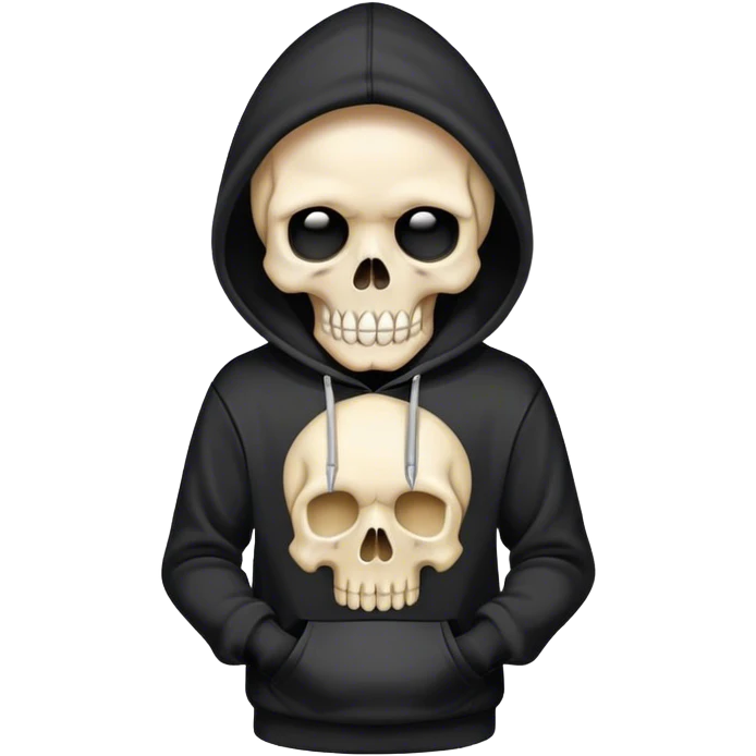 skull in hoodie ￼ emoji
