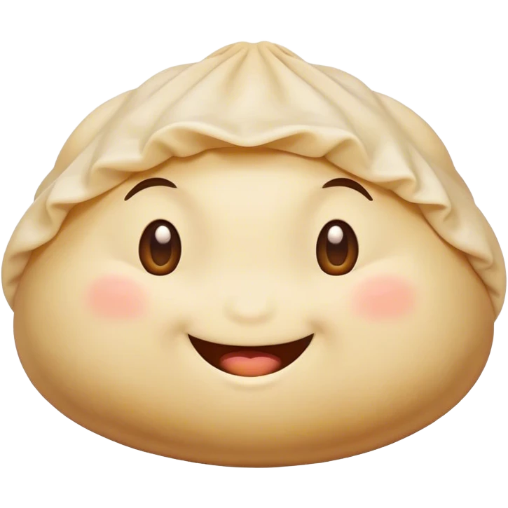smiling dumpling with squint eyes emoji