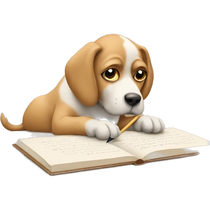 Dog writing emoji