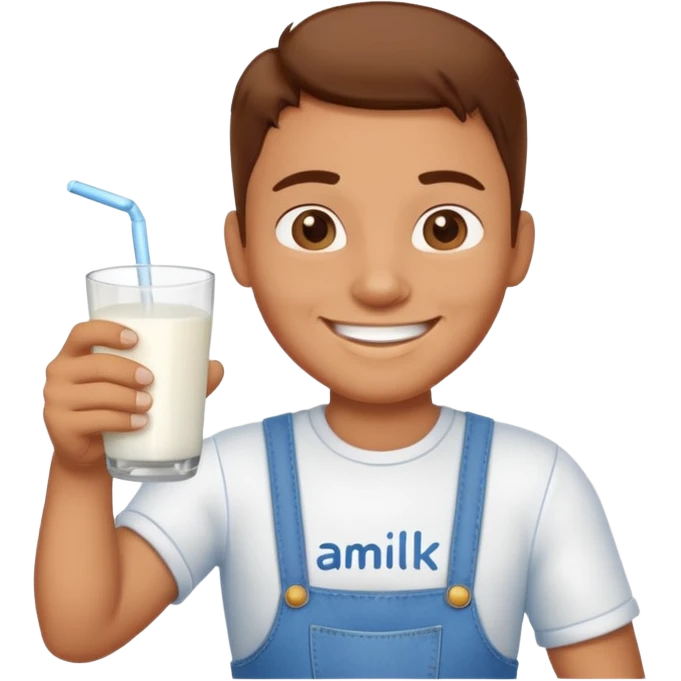 carton style character with ''AMILK'' written on them emoji