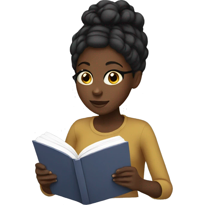 Black girl reading emoji